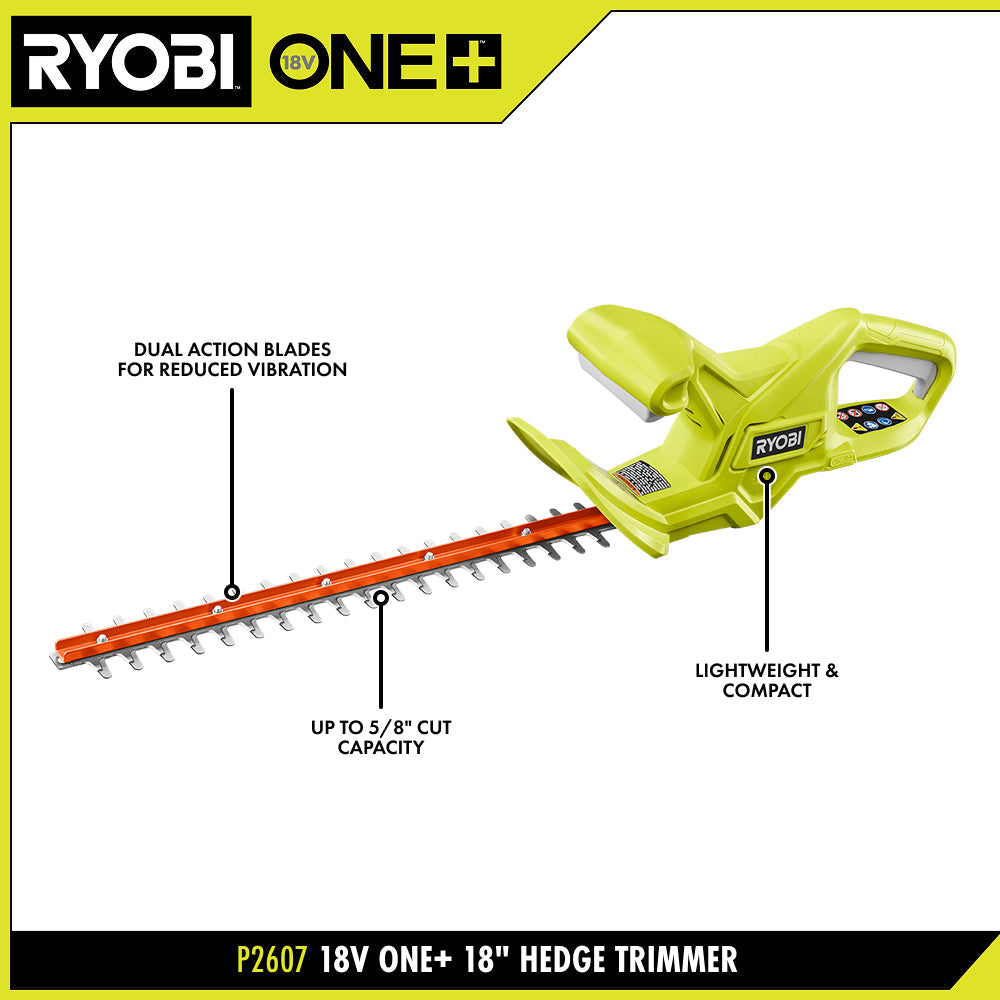 18V ONE+ 18" Hedge Trimmer