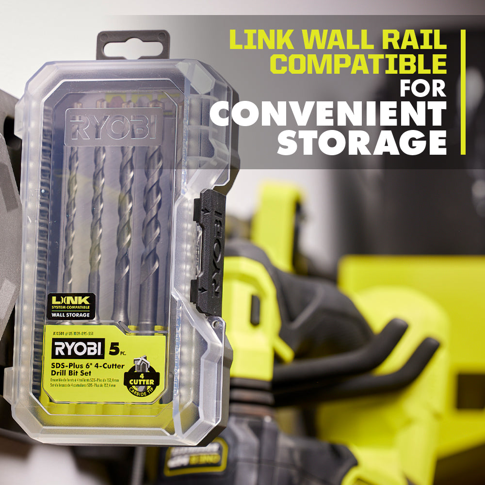5 PC. SDS-PLUS 6" 4-CUTTER DRILL BIT SET Image 5