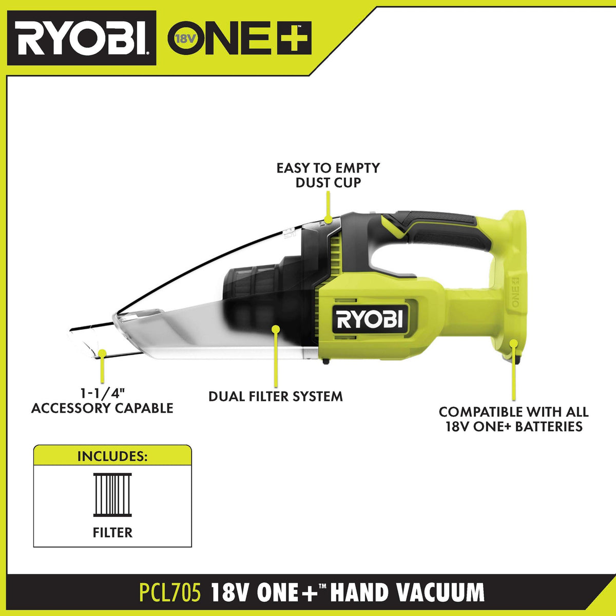18V ONE+ HAND VACUUM  Image 2